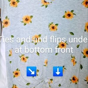Grey Sunflower Tee Sz. L